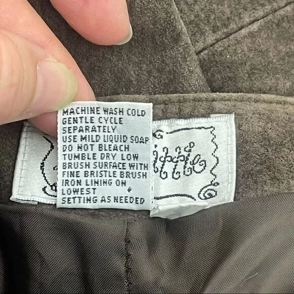 Live A Little brown suede pants jeans EUC size 4 leather - Picture 12 of 13